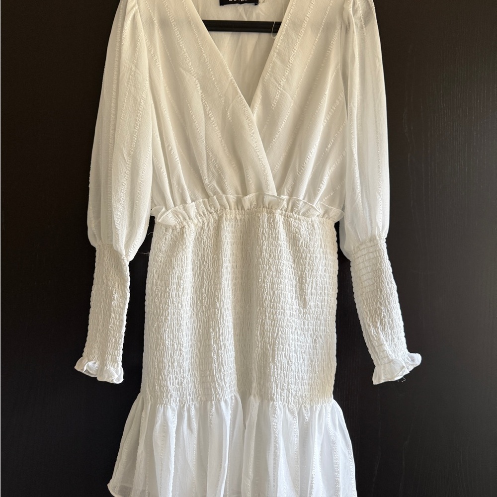 DO+BE White Textured Long Sleeve Dress